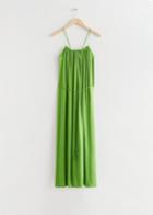 Other Stories Strappy Tassel Tie Midi Dress - Green