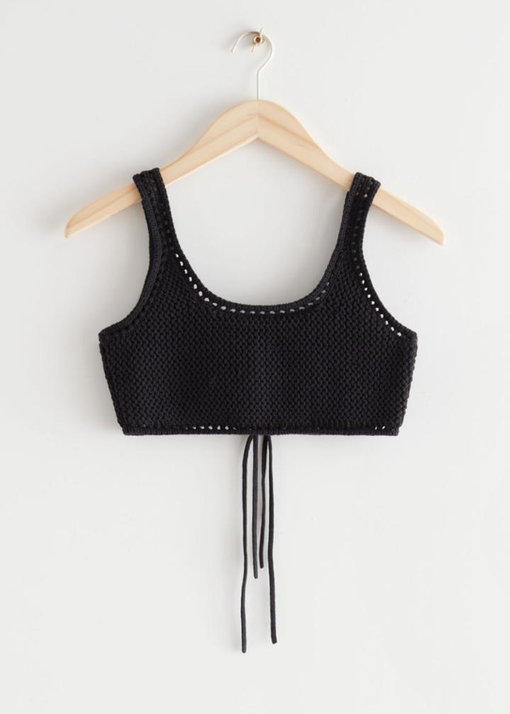 Other Stories Crocheted Mini Top - Black