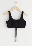 Other Stories Crocheted Mini Top - Black