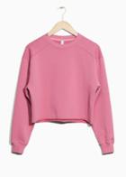 Other Stories Cropped Fit Raw Edge Sweatshirt - Pink