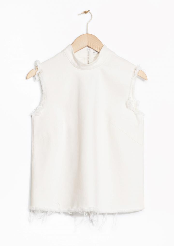 Other Stories Frayed Denim Top