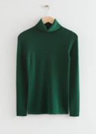 Other Stories Fitted Merino Knit Turtleneck - Green