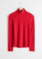 Other Stories Long Sleeve Turtleneck - Red