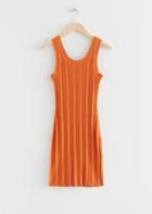 Other Stories Ribbed Tank Midi Dress - Yellow