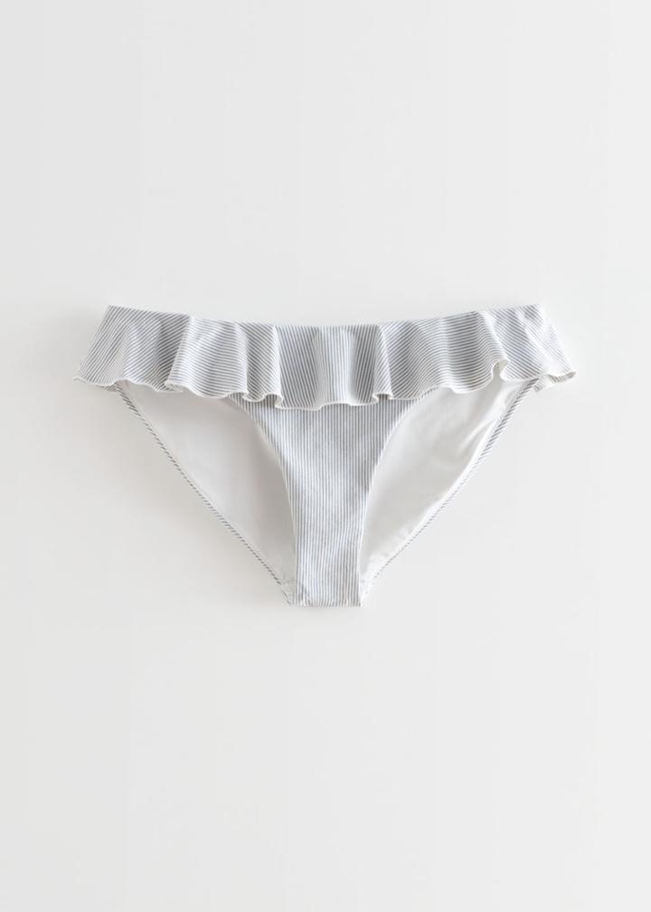 Other Stories Frilled Bikini Bottoms - Blue