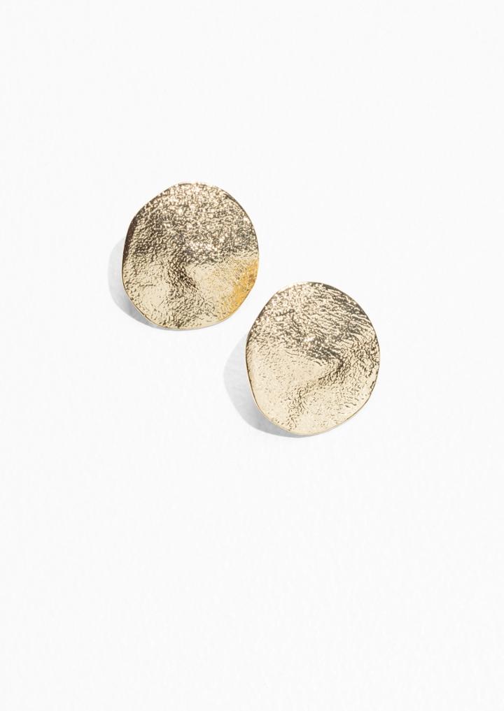 Other Stories Textured Brass Earrings