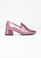 Other Stories Metallic Leather Pumps - Pink