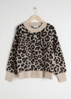 Other Stories Oversized Leopard Sweater - Black