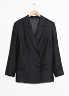 Other Stories Double Breasted Blazer - Black
