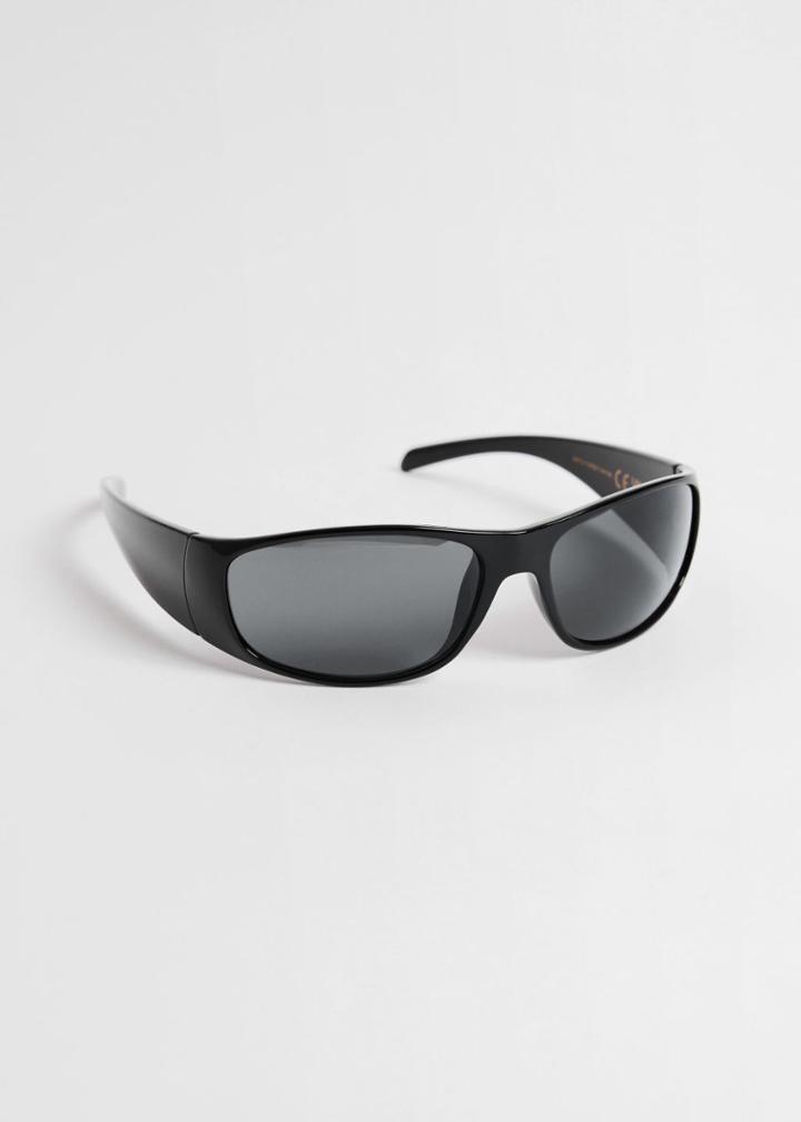 Other Stories Curvilinear Silhouette Sunglasses - Black