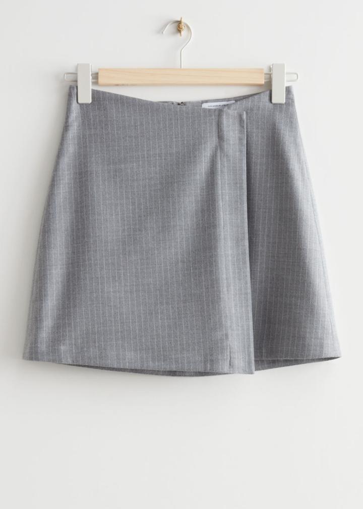 Other Stories Asymmetric Mini Skirt - Grey