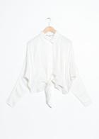 Other Stories Front Tie Button Down - White