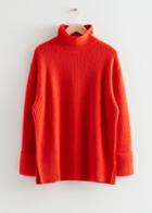 Other Stories Turtleneck Knit Sweater - Orange