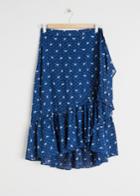 Other Stories Floral Ruffle Midi Skirt - Blue