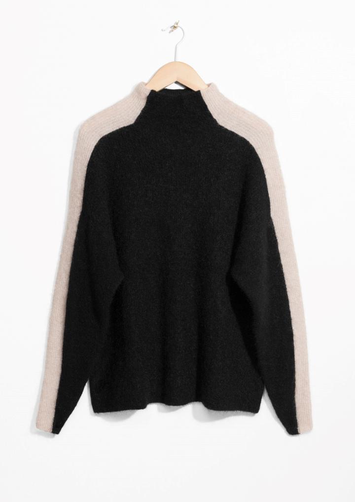 Other Stories Contrasting Racer Stripe Sweater