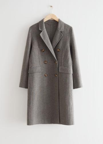 Other Stories Double Breasted Wool Coat - Blue