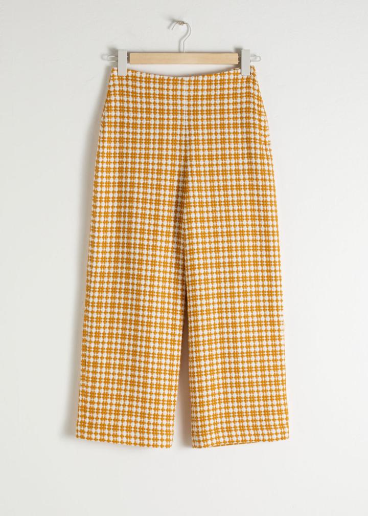 Other Stories Cross Stitch Wide Trousers - Yellow
