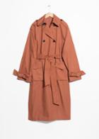 Other Stories Belted Oversized Trenchcoat - Orange