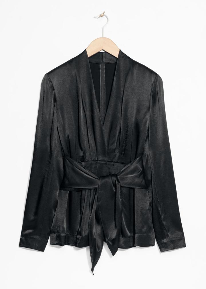 Other Stories Satin Blouse - Black