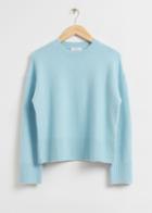 Other Stories Cropped Knit Sweater - Turquoise