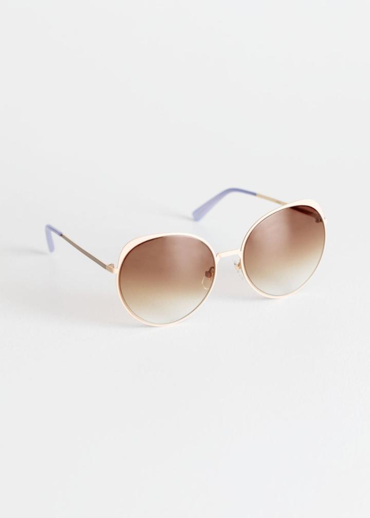 Other Stories Round Sunglasses - Beige