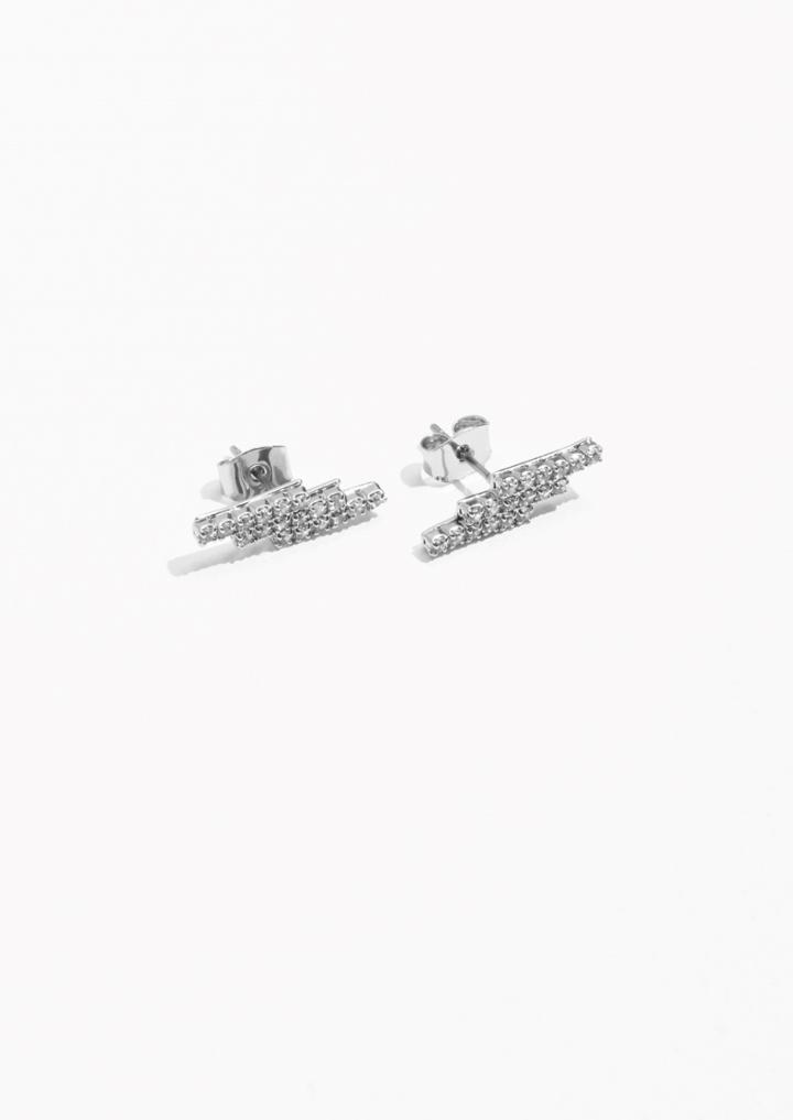 Other Stories Stacked Crystal Lobe Earrings