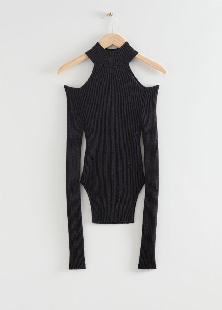 Other Stories Fitted Cut Out Top - Black