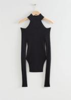 Other Stories Fitted Cut Out Top - Black