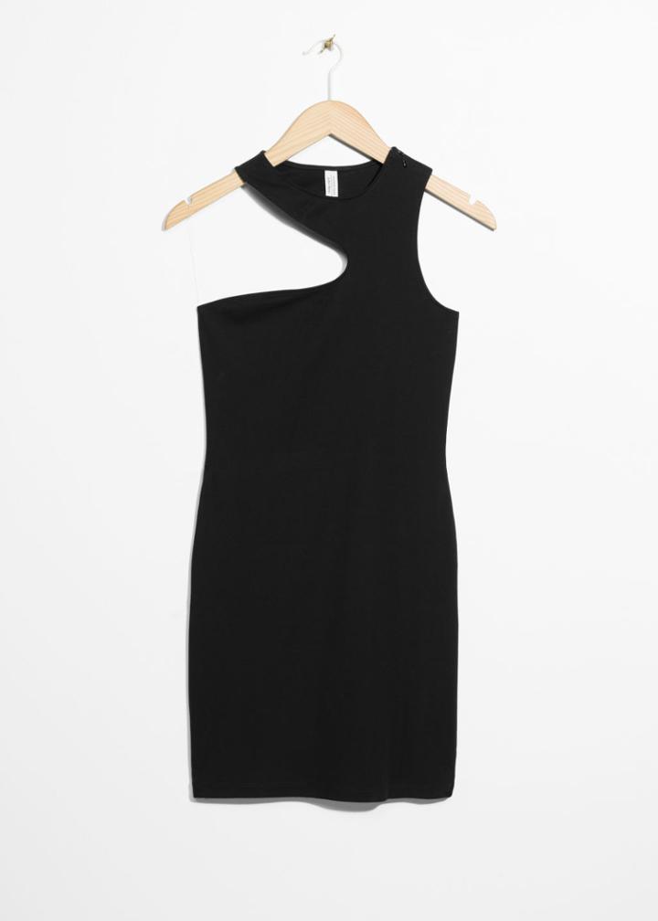Other Stories Asymmetric Cut-out Dress - Black
