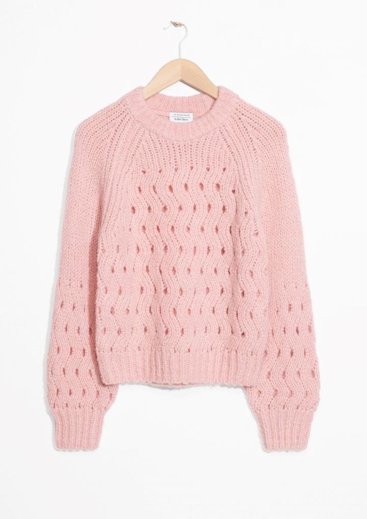 Other Stories Zig Zag Eyelet Sweater