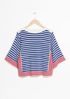 Other Stories Striped Crochet Top - Blue