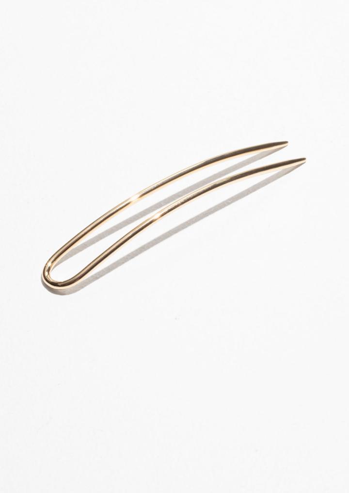 Other Stories Curved Wire Hair Pin - Gold