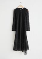 Other Stories Cut-out Lace Midi Dress - Black