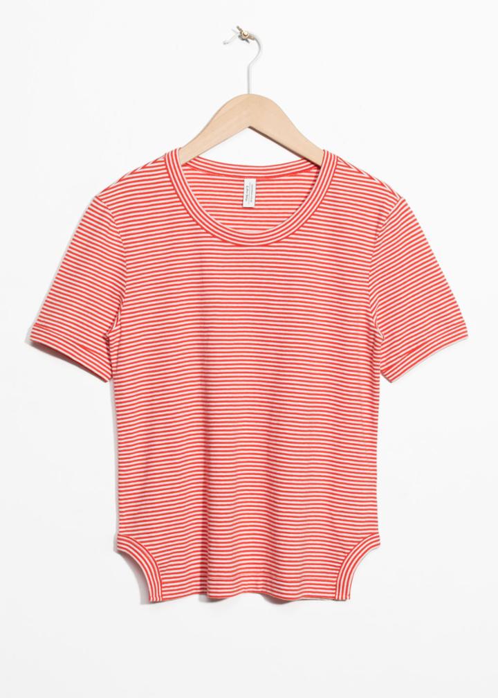 Other Stories Stripe Top - Orange
