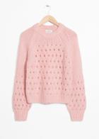 Other Stories Zig Zag Eyelet Sweater - Pink