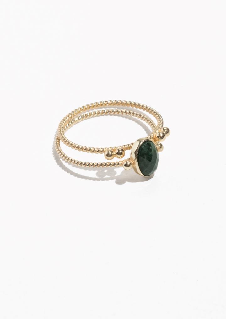 Other Stories Round Stone Ring Set