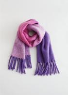 Other Stories Fringed Gradient Wool Scarf - Pink