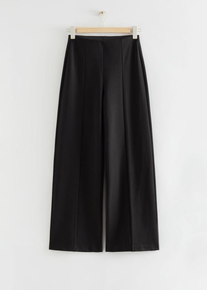 Other Stories Wide Leg Tailored Trousers - Black