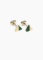 Other Stories Duo Triangle Studs - Green