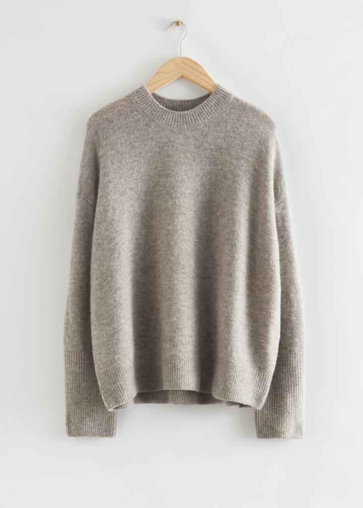 Other Stories Relaxed Crewneck Wool Sweater - Rust