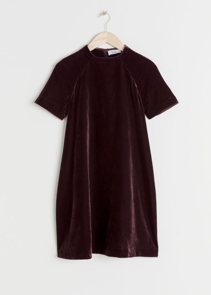 Other Stories A-line Velvet Dress - Purple