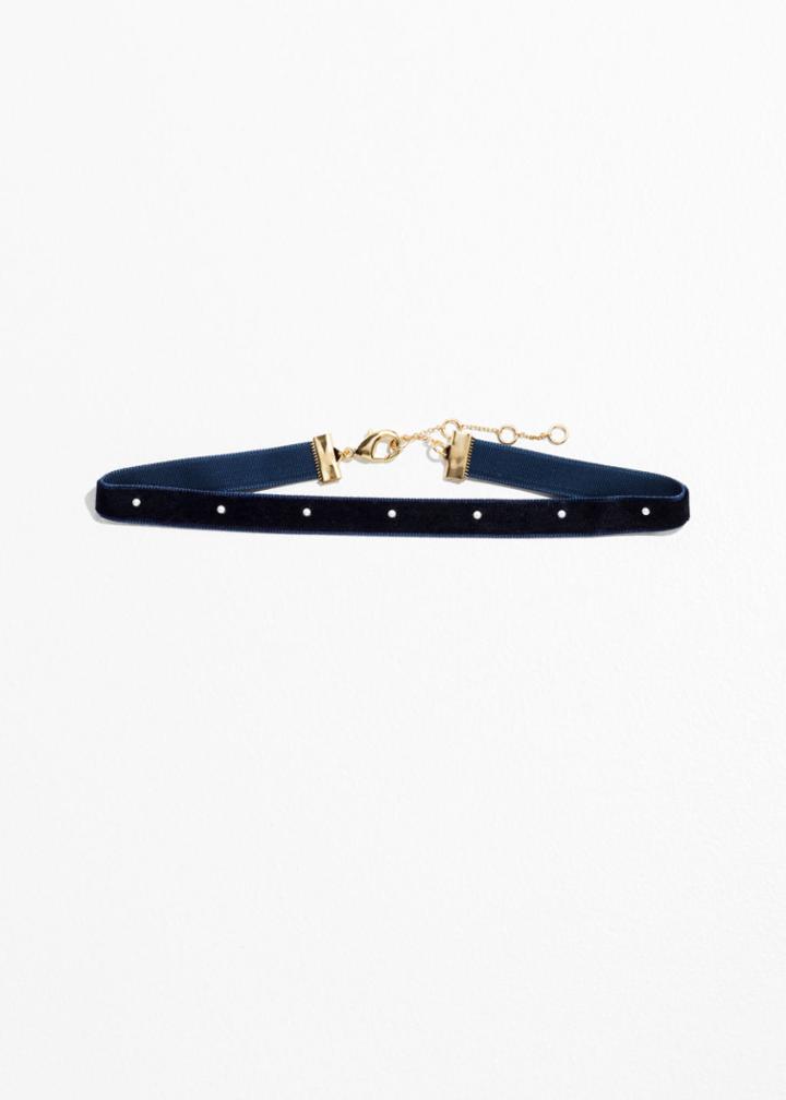 Other Stories Velvet Choker - Blue