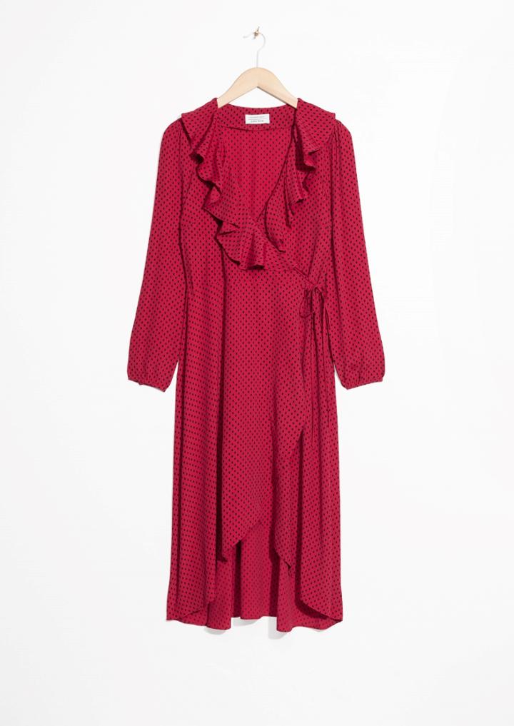 Other Stories Ruffle Tie Wrap Dress