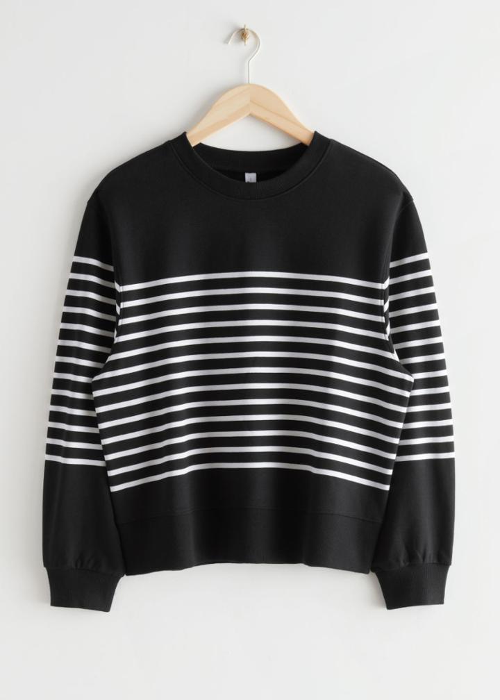 Other Stories Breton Stripe Sweater - Black