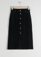Other Stories Velvet Midi Pencil Skirt - Black