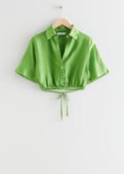 Other Stories Buttoned Crop Top - Green