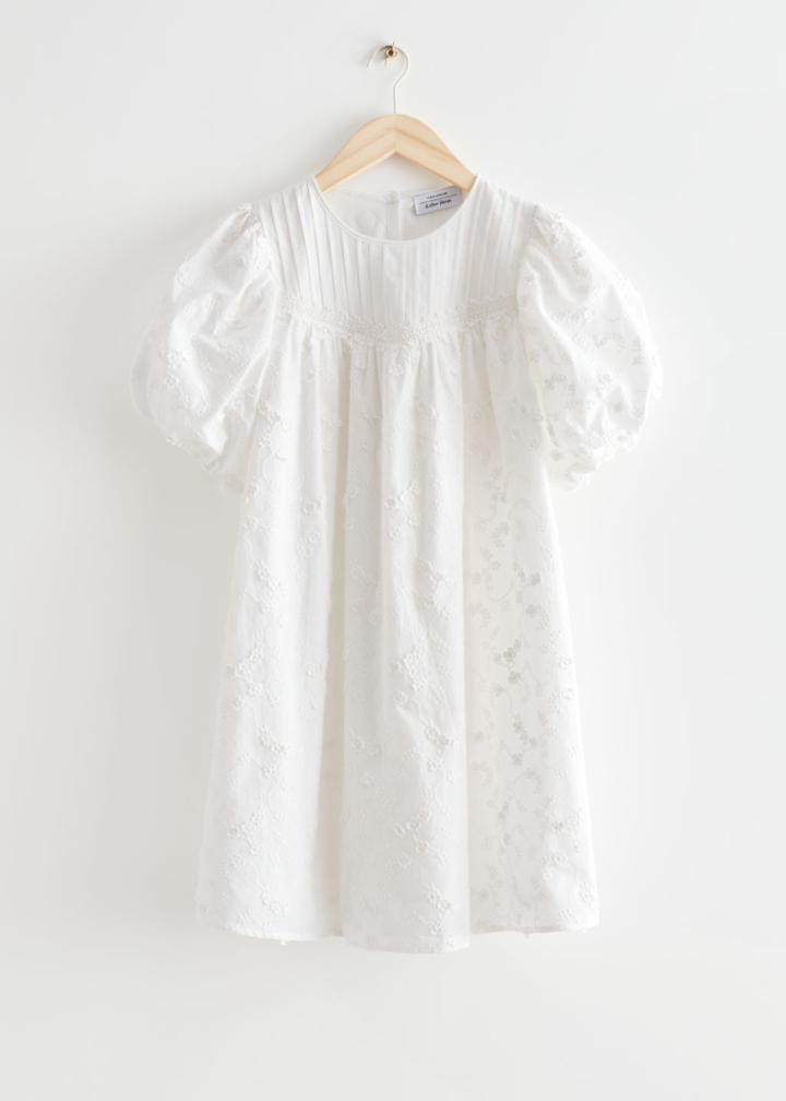 Other Stories Voluminous Puff Sleeve Mini Dress - White