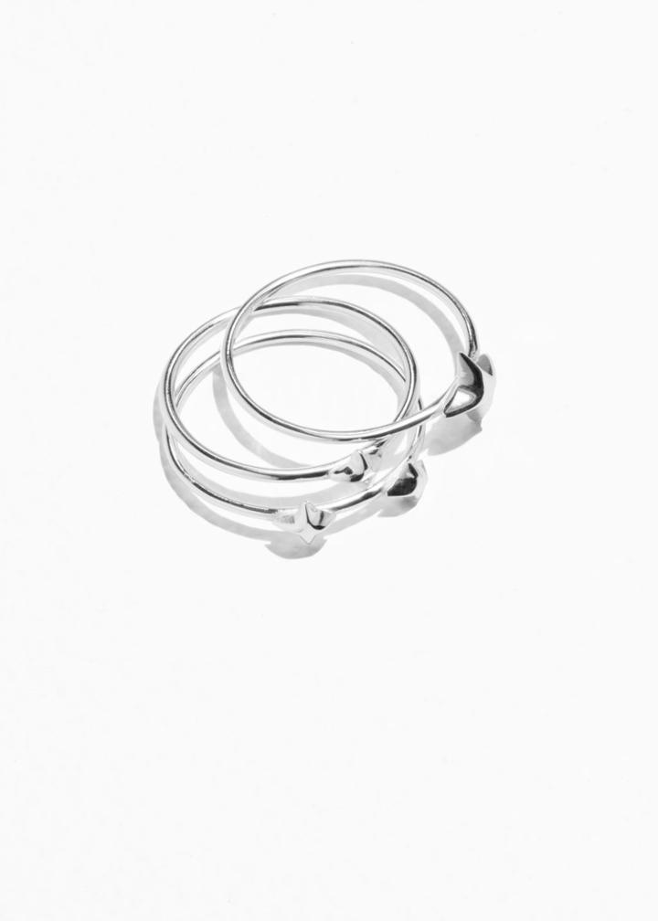 Other Stories Trio Stack Star Rings - Silver