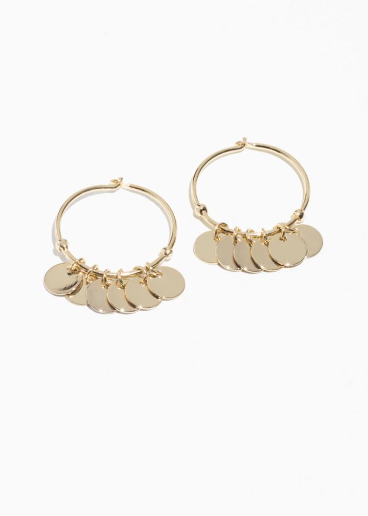Other Stories Mini Hoop Coin Earrings - Gold