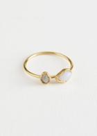 Other Stories Duo Stone Pendant Ring - White